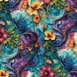 Úplet Kvety abstrakt