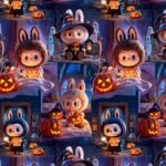 Teplákovina Labubu halloween (1,1m)