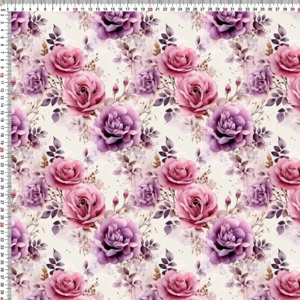 1000061908 Teplákovina Kvety ruže (0,6m) – Obrázok 1