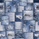 Úplet Jeans záplaty (0,5m)