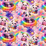 Teplákovina Panda dúha (0,9m)